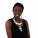 Metal Choker & Earrings: Ankh