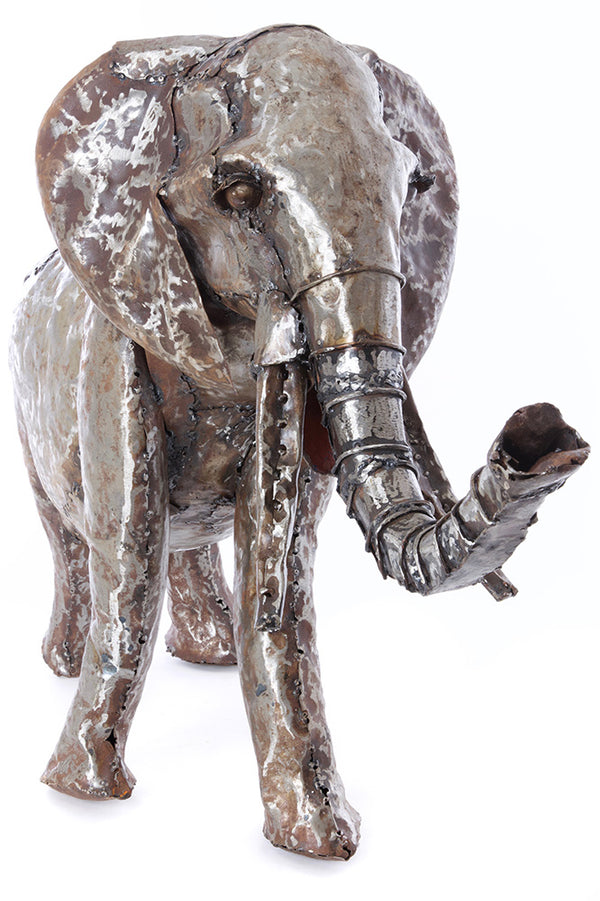 Kenyan Recycled Metal Elephant Sculpture
