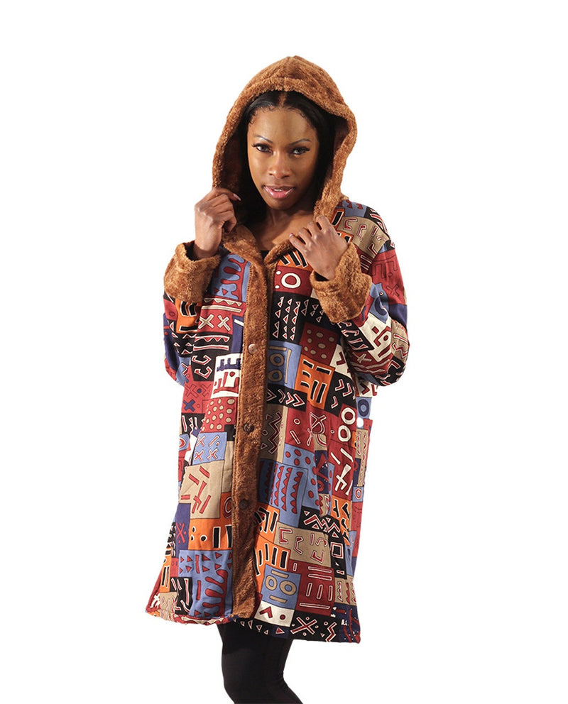 Mud Print Fleeced Jacket