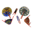 Set of 6 African Folding Fans
