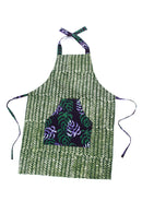 Ghanaian Jungle Batik Print Apron with Front Pocket