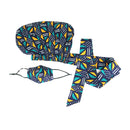 African Print Bonnet & Mask Set