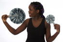 Petite Dove Gray Resist Dyed African Hand Fan