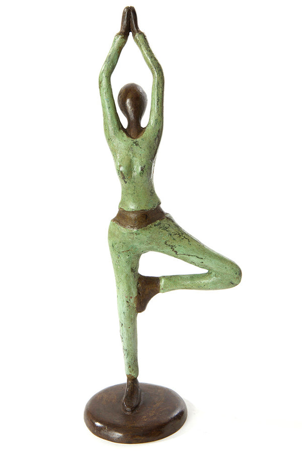 Burkina Bronze Yoga Tree Pose Sculpture