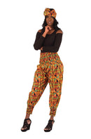 Kente Elastic Harem Pants