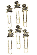 Set of Six Funny Frog Oversize Paper Clips