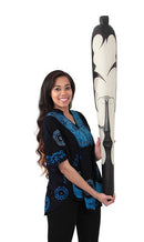 44" Cameroon Fang Mask: Black & White