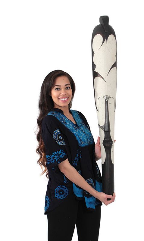 44" Cameroon Fang Mask: Black & White