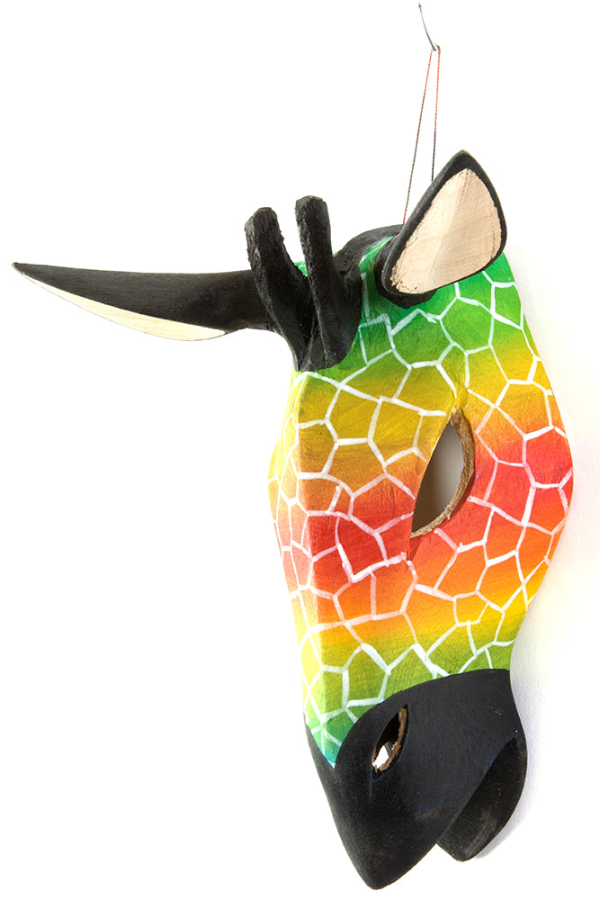 Kenyan Hand Painted Jacaranda Giraffe Mask