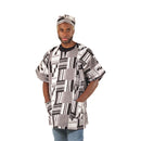 Black/White Kente Print Dashiki