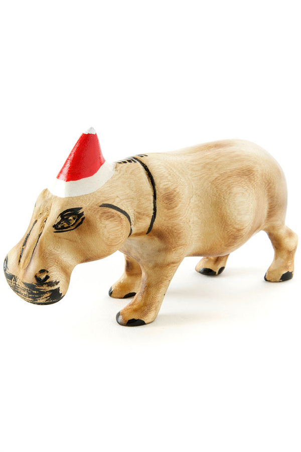 Santa's Little Hippo Helper Sculpture