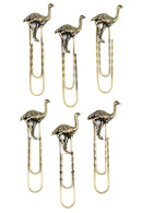 Set of Six Kruger Ostrich Oversize Paper Clips