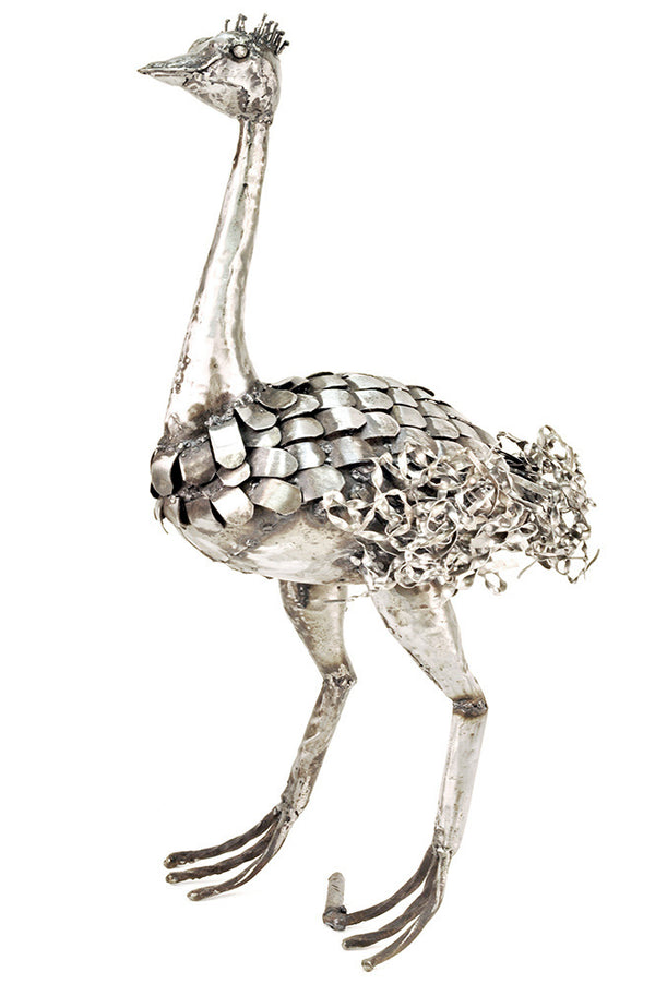 Kenyan Recycled Oil Drum Ostrich Statue