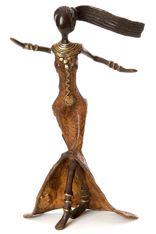 Griot Dancer Burkina Bronze Sculpture