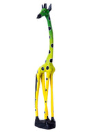 Lemon Lime Jacaranda Wood Giraffe Sculptures