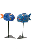 Miniature Blue Bozo Fish Mask from Mali