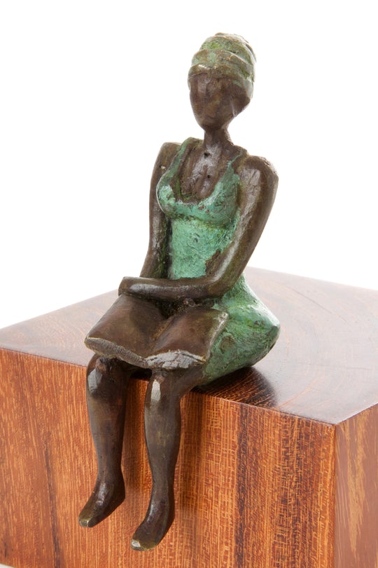 Seaside Scholar Burkina Bronze Sculpture