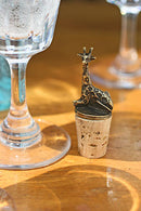 South African Brass Giraffe Wine Bottle Stopper
