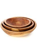 Hand Carved Wild Olive Wood Serving Bowls