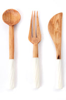 Antelope Antler Wild Olive Wood Serving Utensils