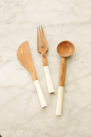 Antelope Antler Wild Olive Wood Serving Utensils