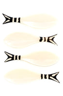 Set of Four Hand Carved Bone Fish Spoon