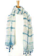 Azure Cotton Cloud Scarf from Mali
