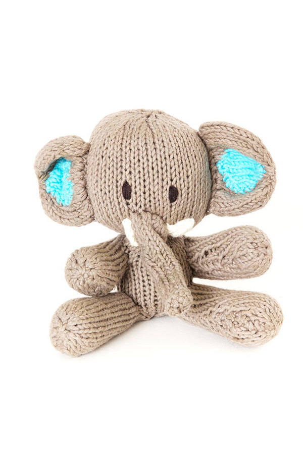 Kenana Knitters Little Rascal Elephant with Blue Ears