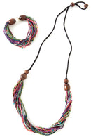 Potpourri Multi-Strand Zulugrass & Acacia Wood Necklace