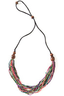 Potpourri Multi-Strand Zulugrass & Acacia Wood Necklace