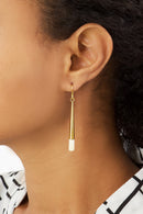 Kenyan Brass & Cow Bone Torpedo Earrings
