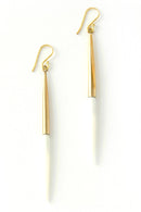 Kenyan Brass and Cow Bone Javelin Earrings