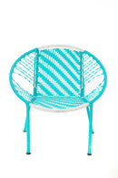 Aqua & White Petite Peekaboo Chair