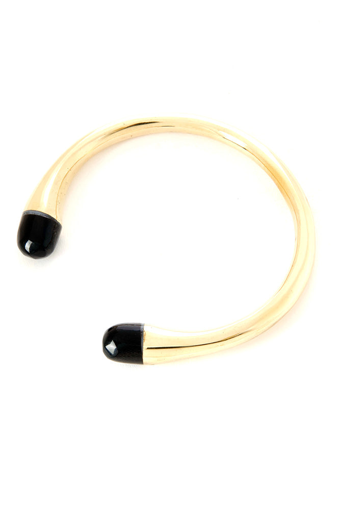 Kenyan Brass and Cow Horn Pirouette Bracelet