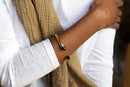 Kenyan Brass and Cow Horn Pirouette Bracelet