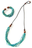 Calypso Multi-Strand Zulugrass & Acacia Wood Necklace
