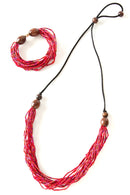 Women Owned Multi-Strand Zulugrass & Acacia Wood Cause Necklace
