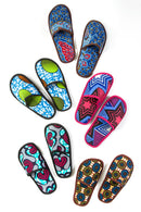 Medium Ankara Cloth House Slippers from Ghana