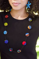 Nana Yaa's Eye Candy Cloth Button Necklace