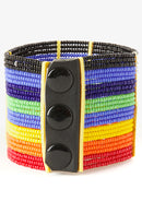 Pride & Joy Beaded Rainbow Cuff Bracelet
