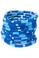 Deep Blue Sea Recycled Flip Flop Coil Bracelet