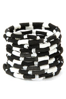 Zebra Recycled Flip Flop Coil Bracelet