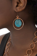 Copper Viridian Disc Earrings