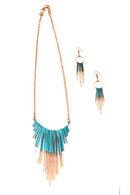 Copper Viridian Fringe Earrings