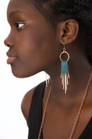 Copper Viridian Fringe Earrings