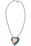 Copper Viridian Heart Necklace
