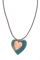 Copper Viridian Heart Necklace