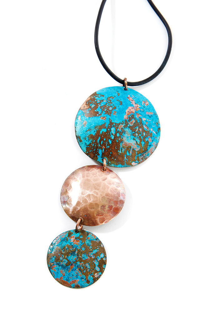 Copper Viridian Triplet Necklace