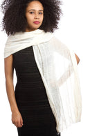 Ivory Whisper Light Cotton Shawl from Ethiopia