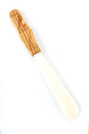 Cow Bone Butter Spreader with Carved Olive Wood Handle